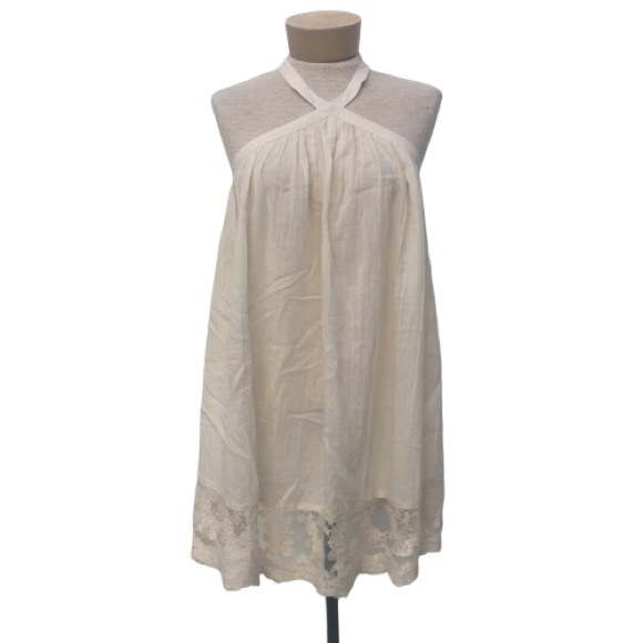 Tularosa Tops - Tularosa Lace Trim Loose Fit Halter Neck Blouse XS